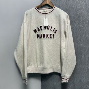 NWT Magnolia Market Oatmeal Stripe Embossed Logo L Chip&JoannaGaines FixerUpper